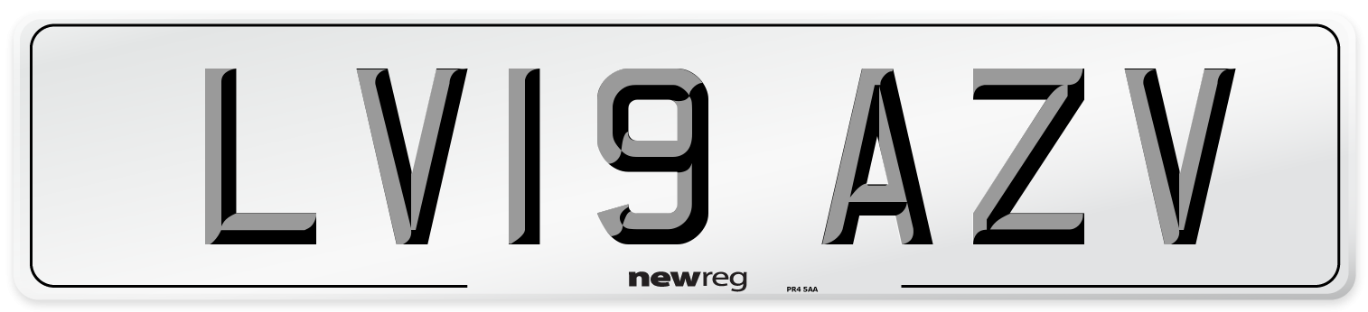 LV19 AZV Number Plate from New Reg